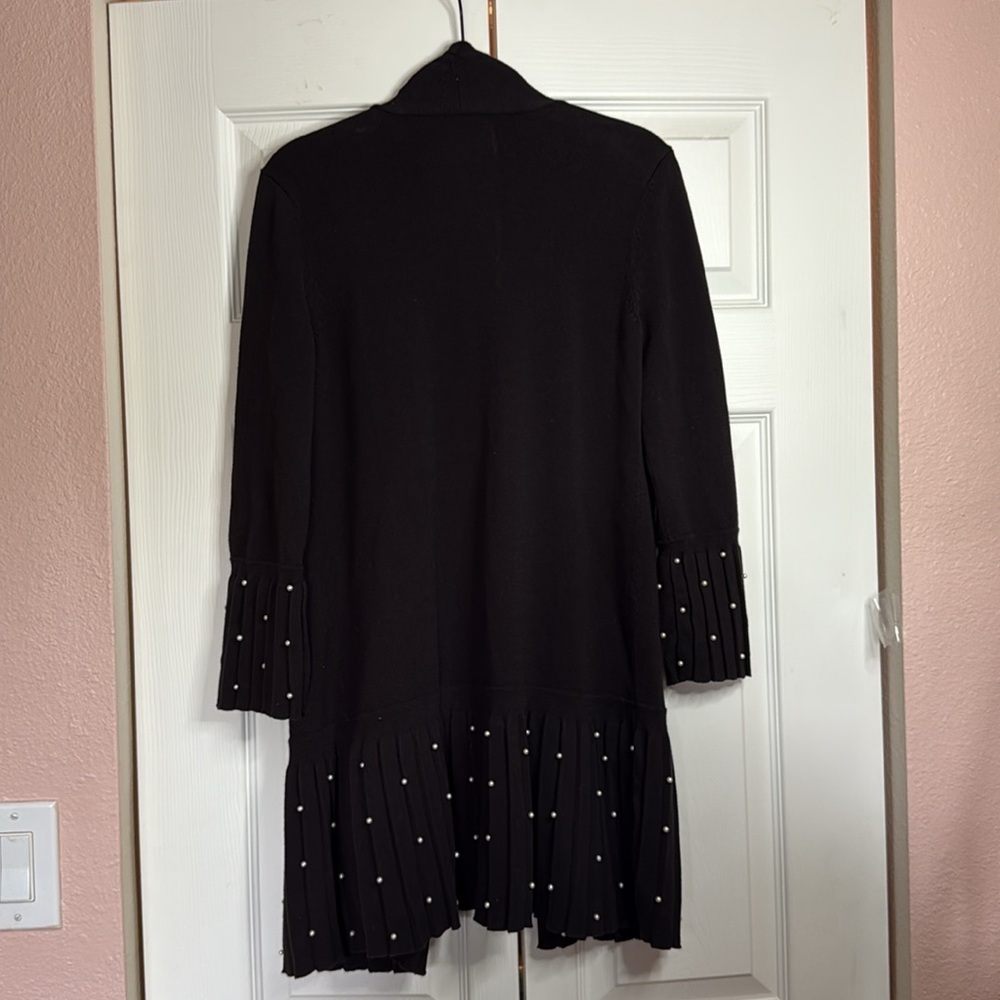 Chico's Black Knit Cardigan with Pearl embellishments size 4 ( chicos 0) - Picture 5 of 7
